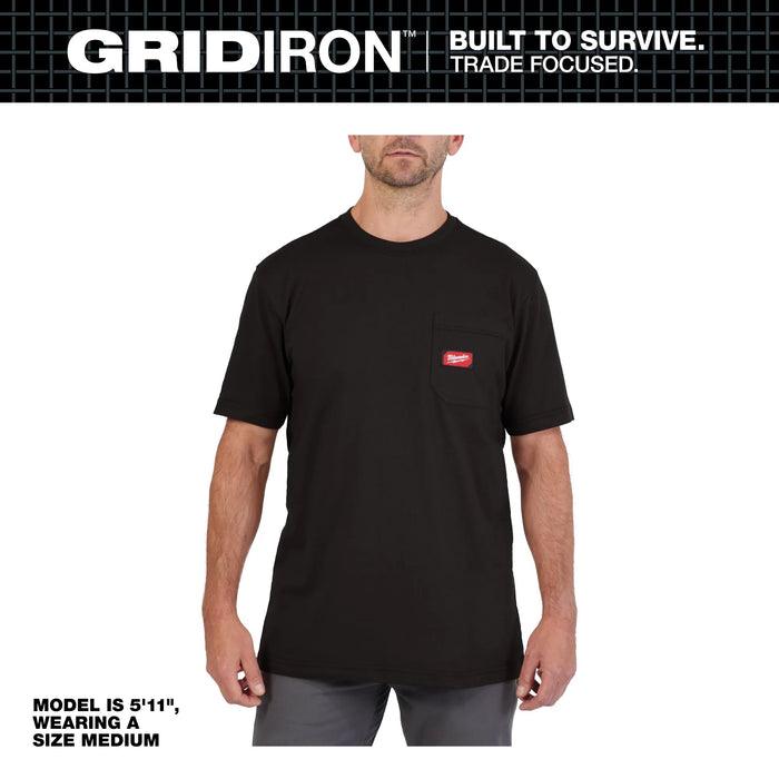 Milwaukee GRIDIRON™ Pocket T-Shirt - Short Sleeve Black L