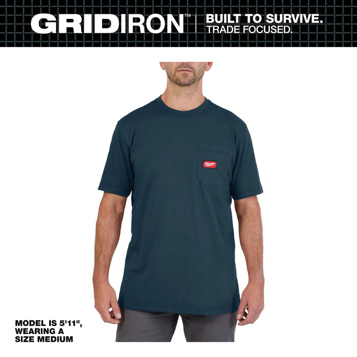 Milwaukee GRIDIRON™ Pocket T-Shirt - Short Sleeve Blue 2X