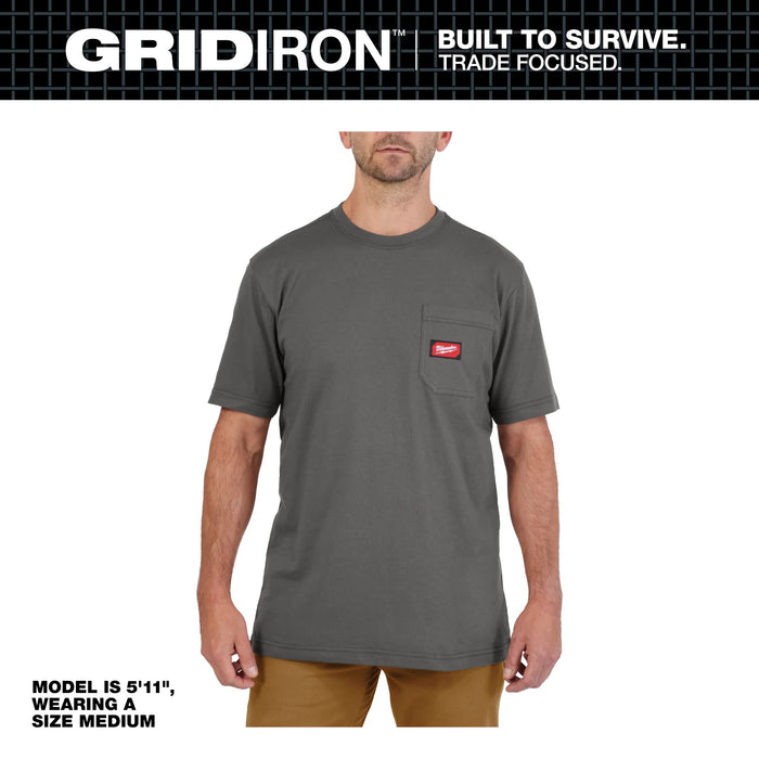 Milwaukee GRIDIRON™ Pocket T-Shirt - Short Sleeve Gray 2X