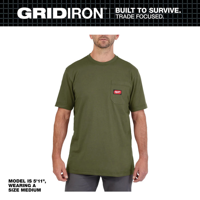 Milwaukee GRIDIRON™ Pocket T-Shirt - Short Sleeve Green 2X