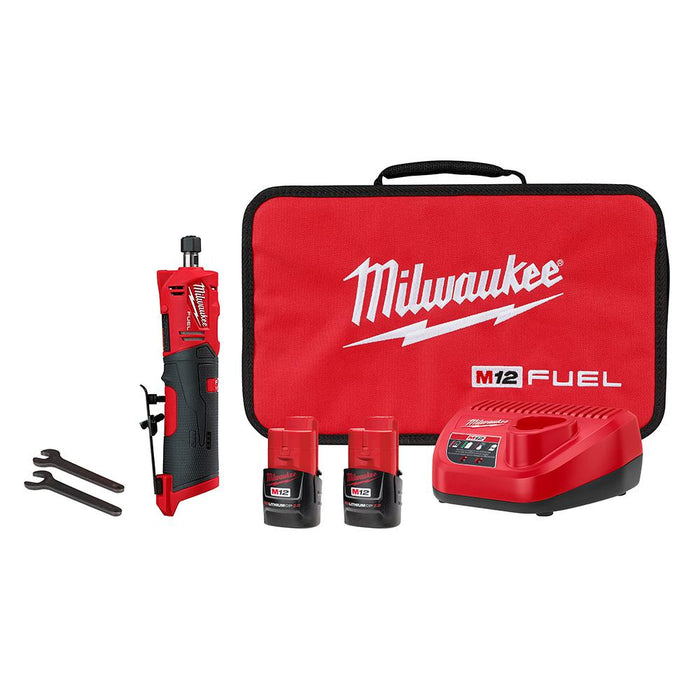 Milwaukee M12 FUEL™ Straight Die Grinder 2 Battery Kit