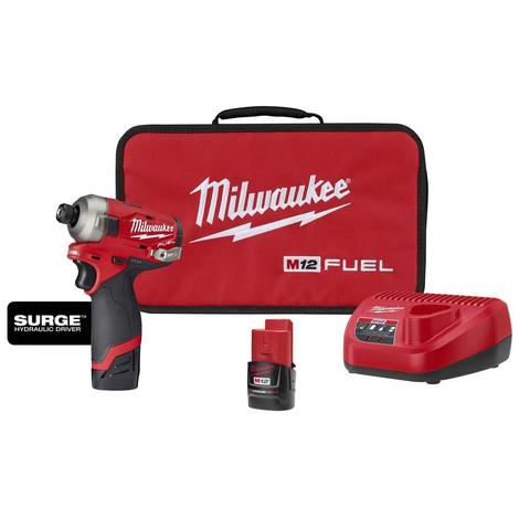 Milwaukee M12 FUEL™ SURGE™ 1/4 in. Hex Hydraulic Driver 2 Battery Kit