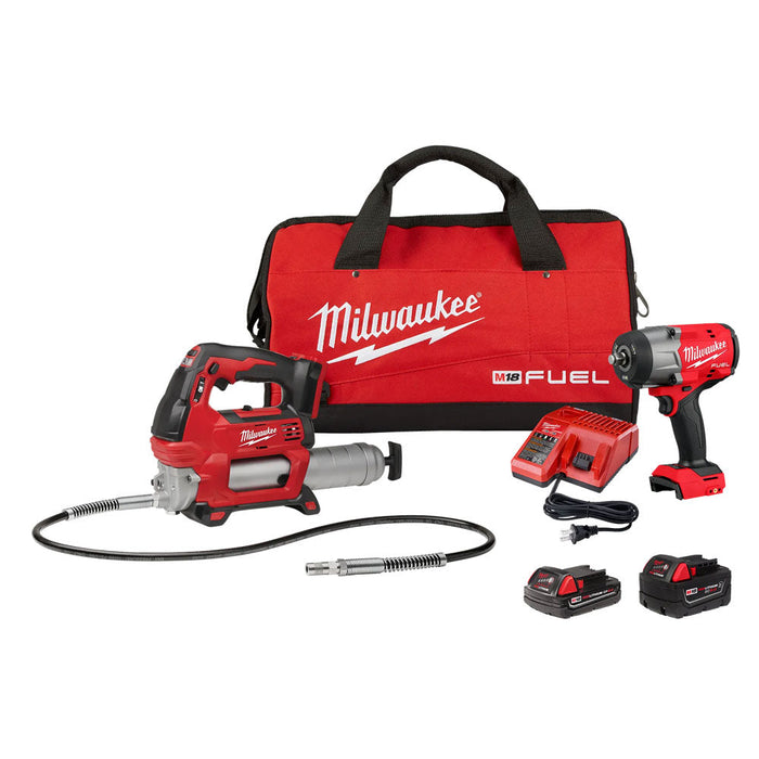 Milwaukee M18 FUEL™ 1/2" HTIW w/ Friction Ring & Grease Gun Combo Kit