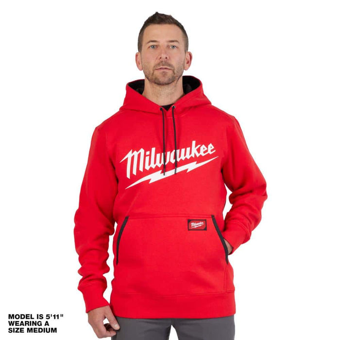 Milwaukee Midweight Pullover Hoodie - Logo Red 2X