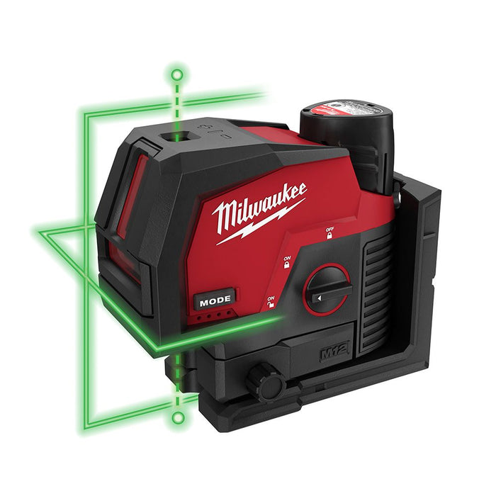 Milwaukee M12™ Green Cross Line & Plumb Points Laser Kit