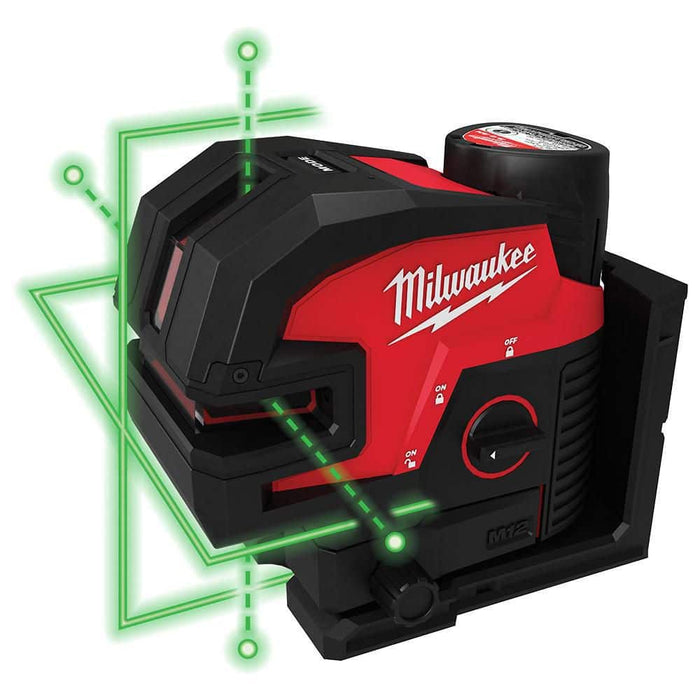 Milwaukee M12™ Green Cross Line & 4-Points Laser Kit