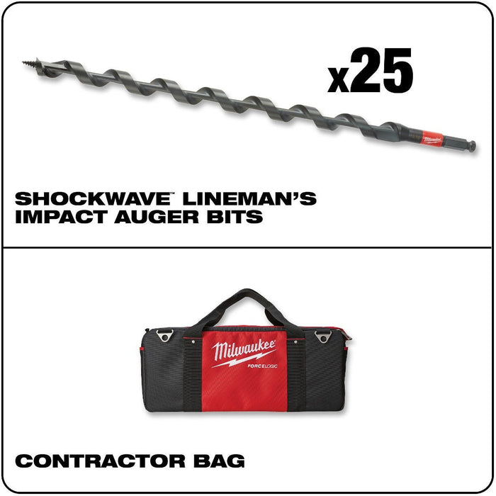 Milwaukee 13/16 in. x 18 in. Lineman's Utility Auger 25PK