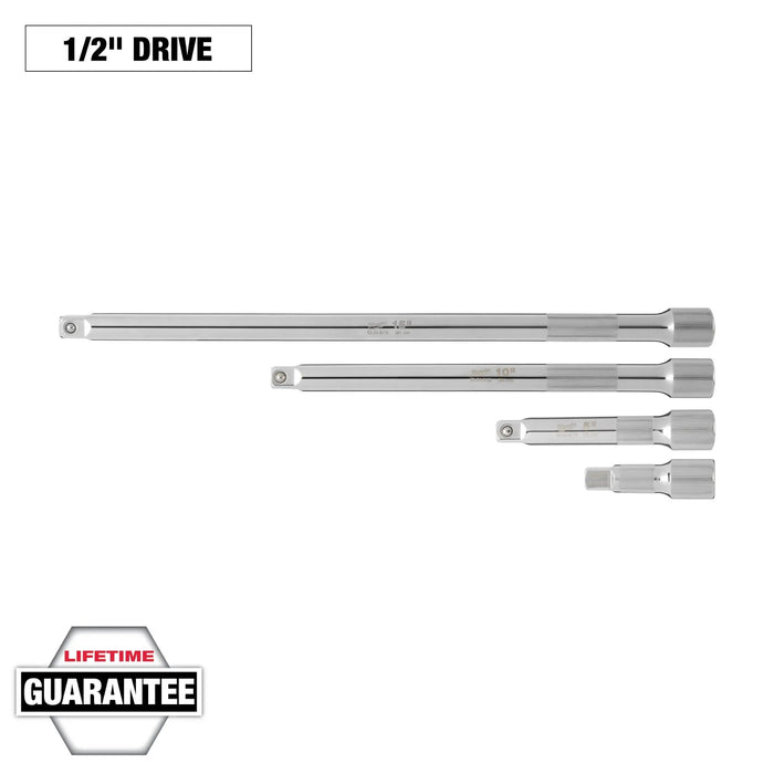Milwaukee 4pc 1/2” Drive Extension Set