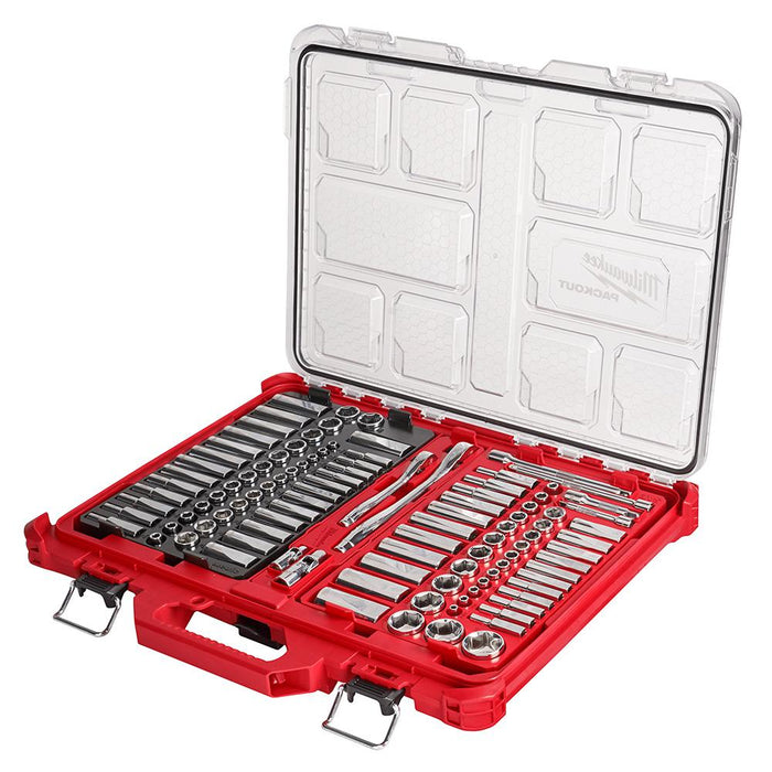 Milwaukee 1/4 in. & 3/8 in. 106 Pc. Ratchet and Socket Set in PACKOUT™ - SAE & Metric