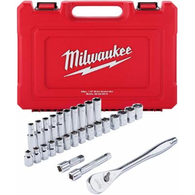Milwaukee 28 pc. 1/2 in. Socket Wrench Set (Metric)