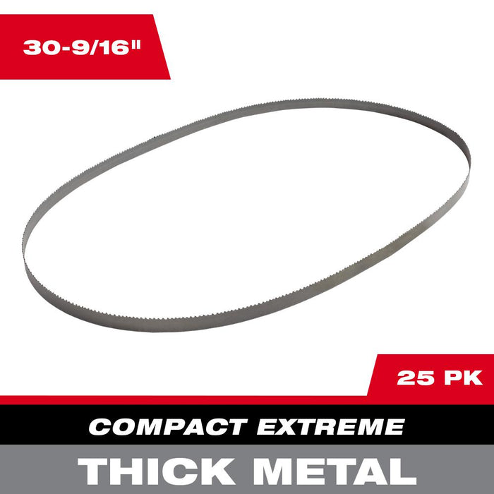 Milwaukee 30-9/16 In. 8/10 TPI Compact Extreme Thick Metal Band Saw Blade 25Pk