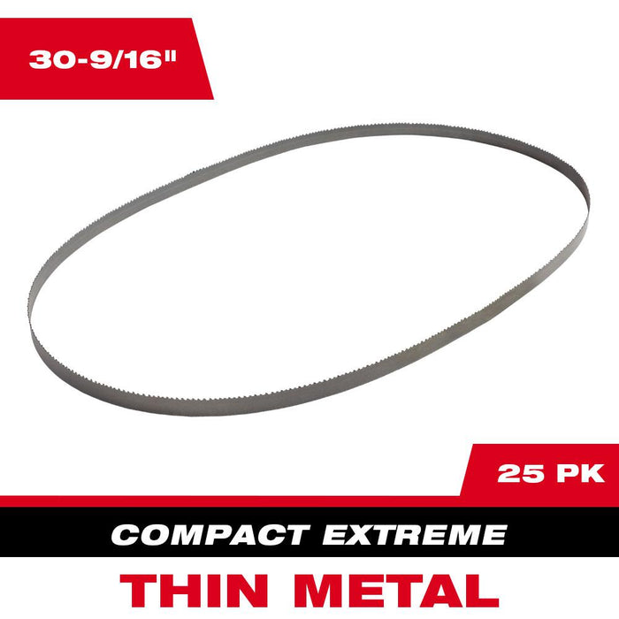 Milwaukee 30-9/16 In. 12/14 TPI Compact Extreme Thin Metal Band Saw Blade 25Pk