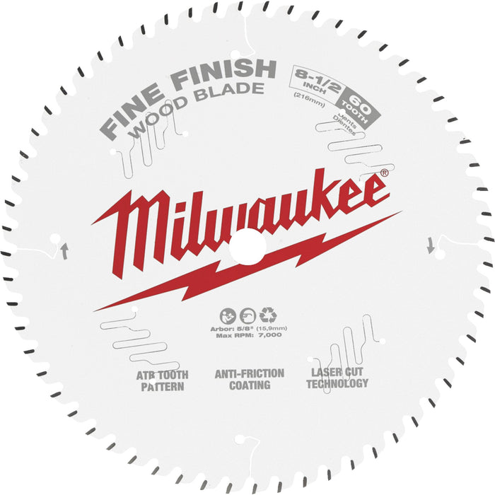 Milwaukee 8-1/2 in. 60T Fine Finish Circular Saw Blade