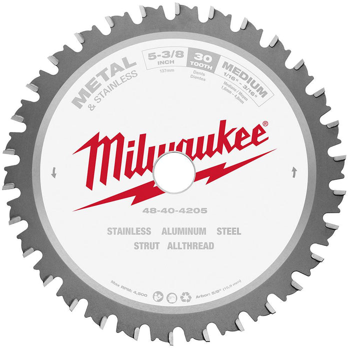 Milwaukee 5-3/8 in. Metal & Stainless Cutting Circular Saw Blade 5/8 in. Arbor