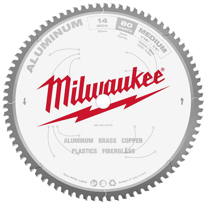 Milwaukee 14 in. Aluminum Cutting Circular Saw Blade