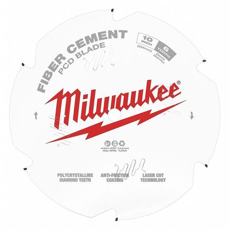 Milwaukee 10 in. PCD/Fiber Cement Circular Saw Blade