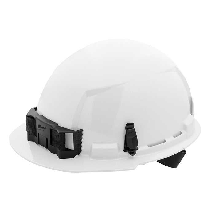 Milwaukee White Front Brim Hard Hat w/4pt Ratcheting Suspension - Type 1, Class E