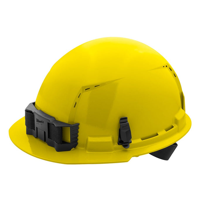 Milwaukee Yellow Front Brim Vented Hard Hat w/4pt Ratcheting Suspension - Type 1, Class C