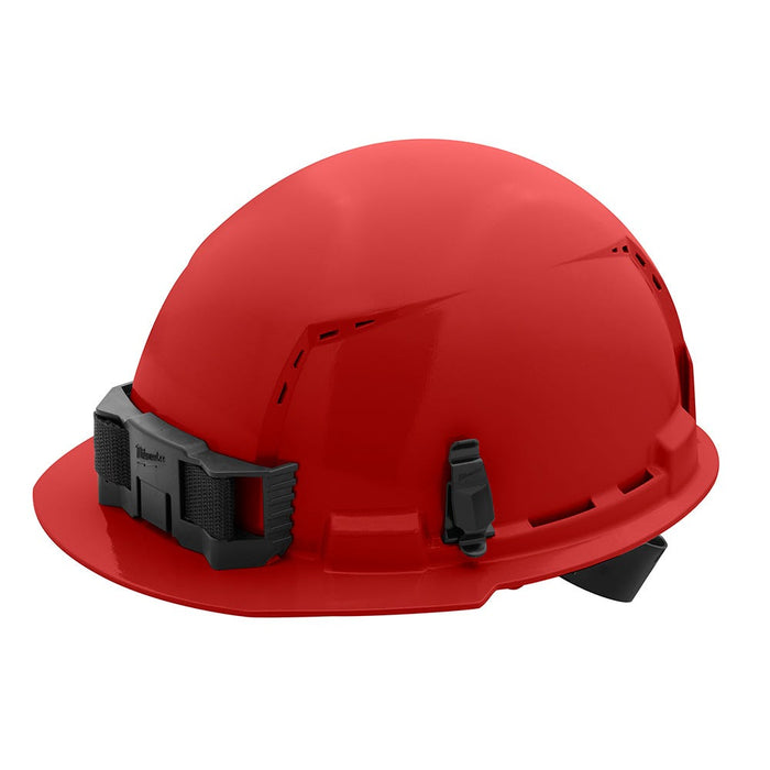 Milwaukee Red Front Brim Vented Hard Hat w/4pt Ratcheting Suspension - Type 1, Class C
