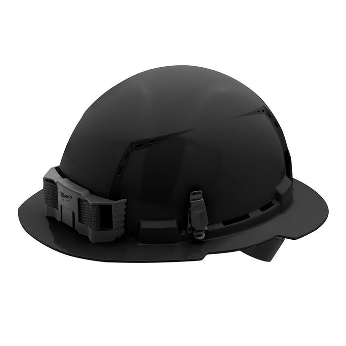 Milwaukee Black Full Brim Vented Hard Hat w/4pt Ratcheting Suspension - Type 1, Class C
