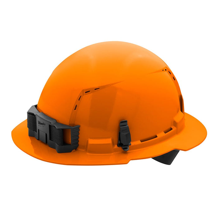 Milwaukee Orange Full Brim Vented Hard Hat w/4pt Ratcheting Suspension - Type 1, Class C