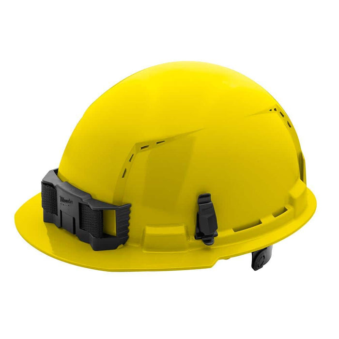 Milwaukee Yellow Front Brim Vented Hard Hat w/6pt Ratcheting Suspension - Type 1, Class C