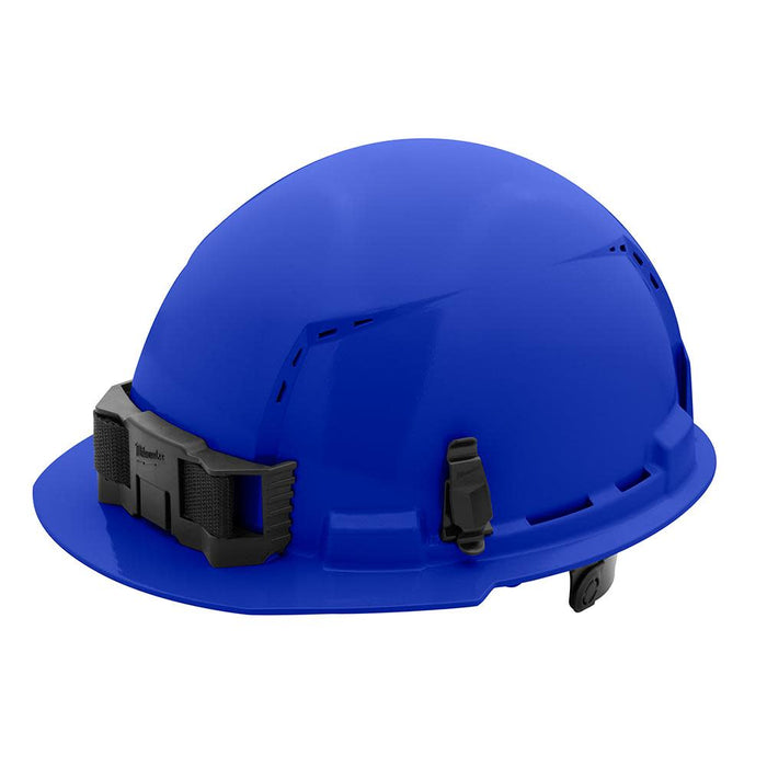 Milwaukee Blue Front Brim Vented Hard Hat w/6pt Ratcheting Suspension - Type 1, Class C