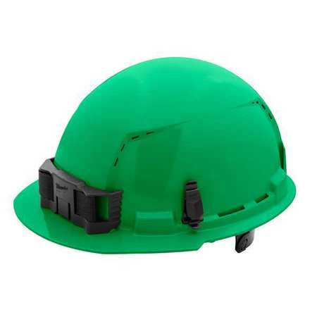 Milwaukee Green Front Brim Vented Hard Hat w/6pt Ratcheting Suspension - Type 1, Class C