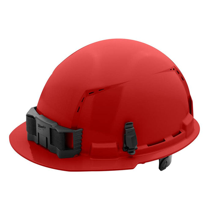 Milwaukee Red Front Brim Vented Hard Hat w/6pt Ratcheting Suspension - Type 1, Class C