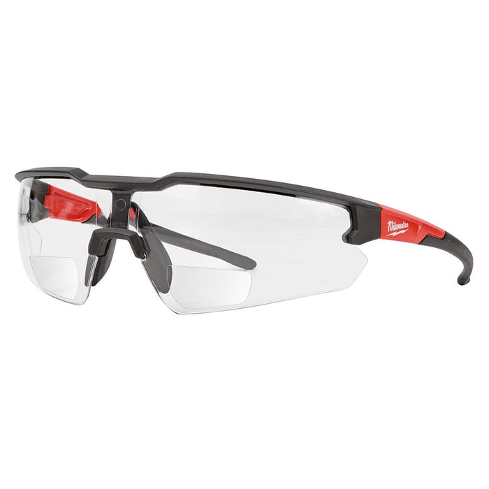 Milwaukee Safety Glasses - +1.00 Magnified Clear Anti-Scratch Lenses (Polybag)