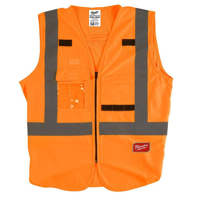Milwaukee Class 2 High Visibility Orange Safety Vest - 4XL/5XL