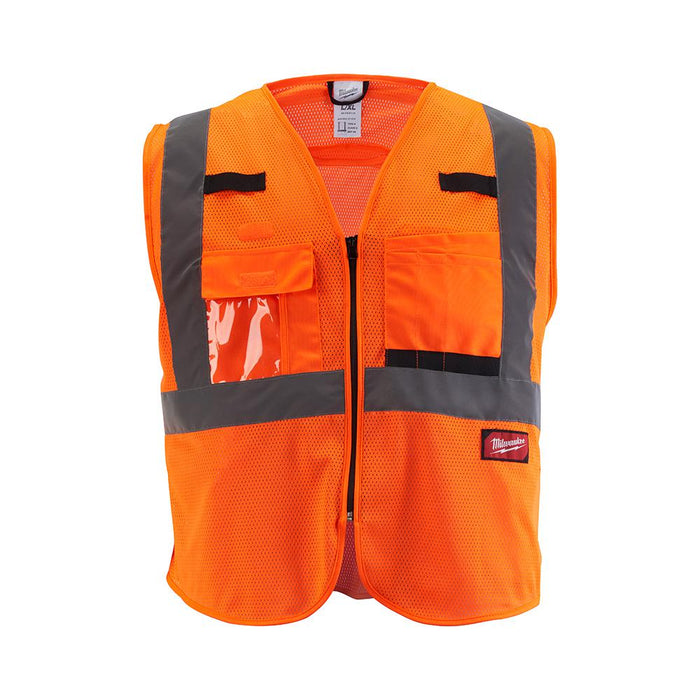 Milwaukee Class 2 High Visibility Orange Mesh Safety Vest - S/M