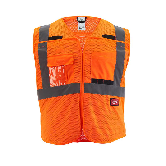 Milwaukee Class 2 Breakaway High Visibility Orange Mesh Safety Vest - L/XL