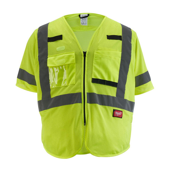 Milwaukee Class 3 High Visibility Yellow Mesh Safety Vest - S/M