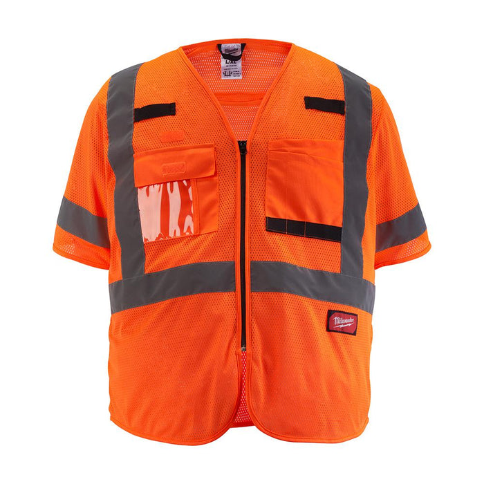Milwaukee Class 3 High Visibility Orange Mesh Safety Vest - S/M
