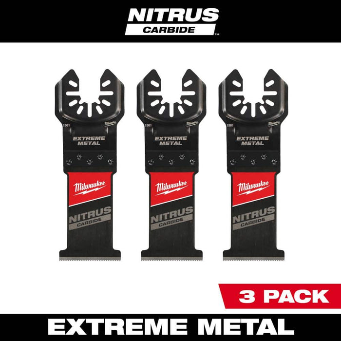Milwaukee NITRUS CARBIDE™ Extreme Metal Universal Fit OPEN-LOK™ Multi-Tool Blade 3PK