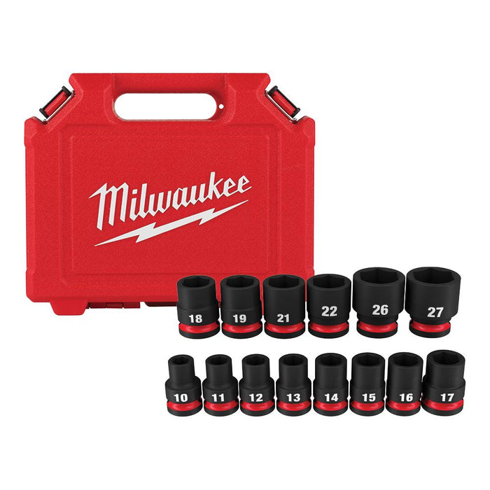 Milwaukee 14PC SHOCKWAVE™ Impact Duty™ 1/2" Drive Metric Standard 6 Point Socket Set