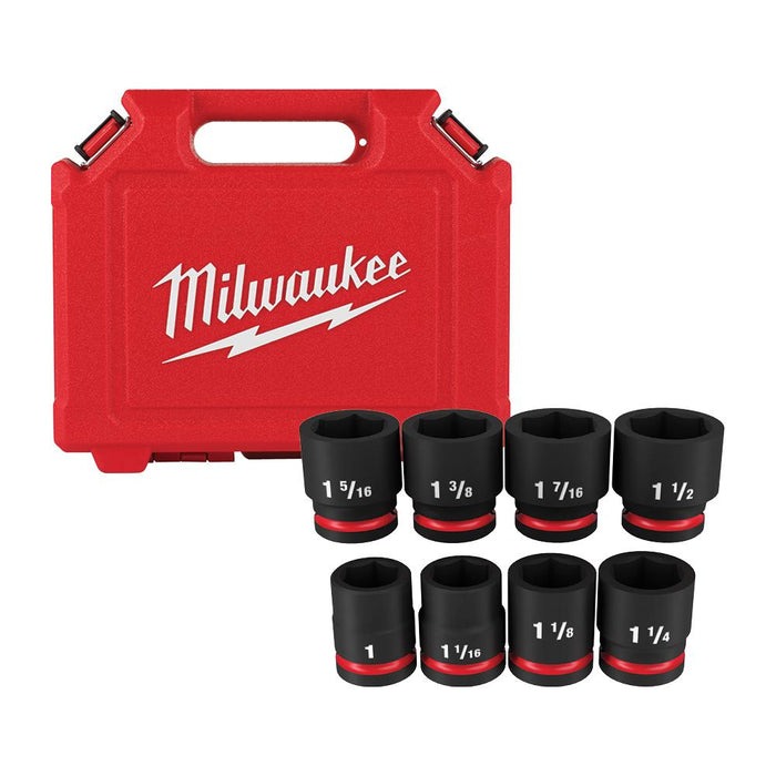 Milwaukee 8PC SHOCKWAVE™ Impact Duty™ 3/4" Drive SAE Standard 6 Point Socket Set