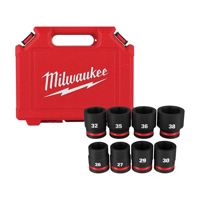 Milwaukee 8PC SHOCKWAVE™ Impact Duty™ 3/4" Drive Metric Standard 6 Point Socket Set