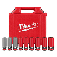 Milwaukee SHOCKWAVE Impact Duty™ 1/2 Drive SAE & Metric 9PC Lug Nut Wheel Socket Set