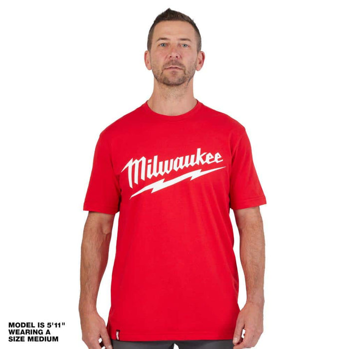 Milwaukee Heavy Duty T-Shirt - Short Sleeve Logo Red S