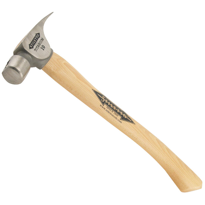 Milwaukee 10 oz Titanium Smooth Face Hammer with 14.5 in. Curved Hickory Handle