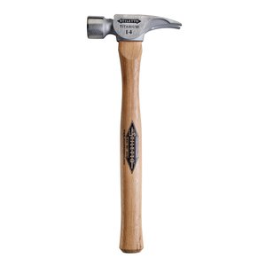 Milwaukee 14 oz Titanium Smooth Face Hammer with 18 in. Straight Hickory Handle