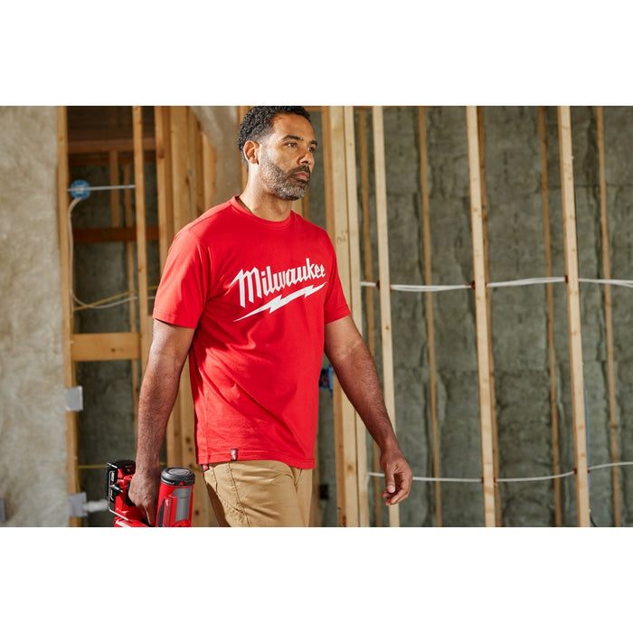 Milwaukee Heavy Duty T-Shirt - Short Sleeve Logo Red M