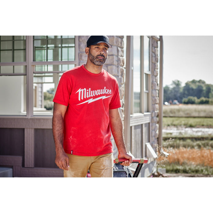 Milwaukee Heavy Duty T-Shirt - Short Sleeve Logo Red XL