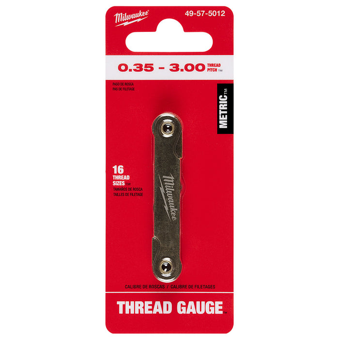 Milwaukee 0.35-3.00 mm Metric Thread Pitch Gauge