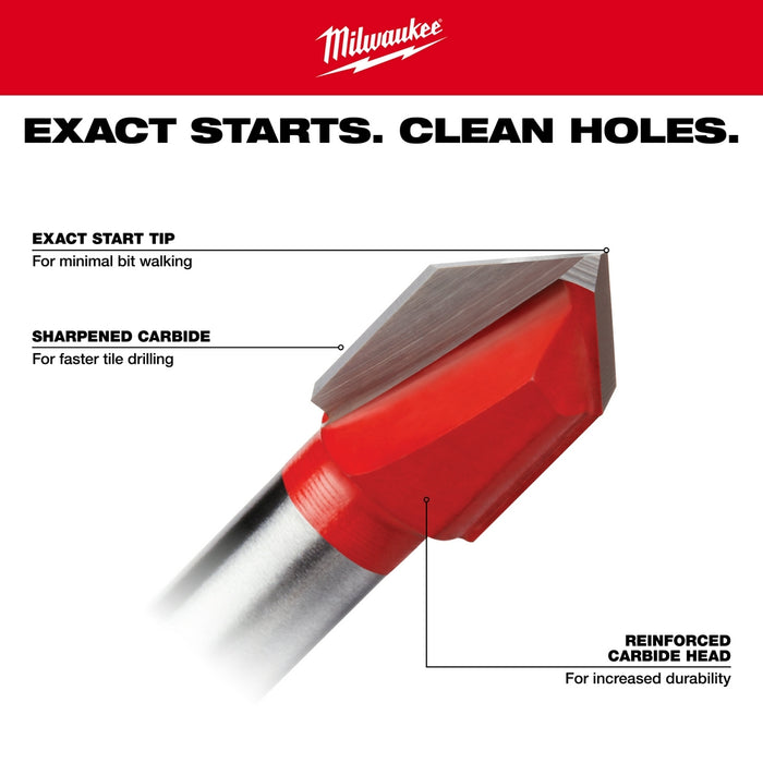 Milwaukee 1/8 in. Glass and Tile Bit