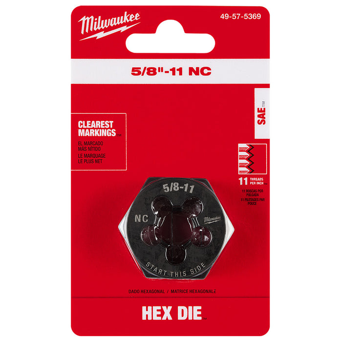 Milwaukee 5/8"-11 NC 1-7/16" Hex Threading Die