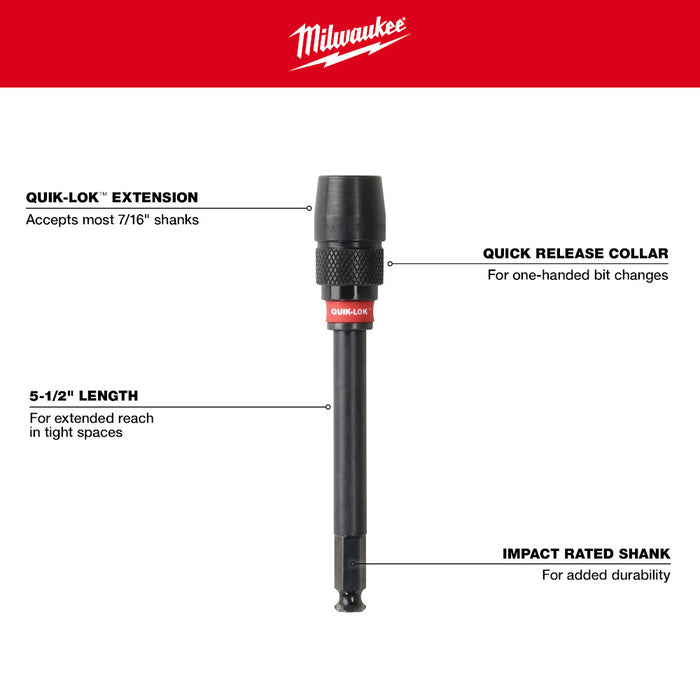 Milwaukee 5-1/2 in. x 7/16 in. Universal QUIK-LOK™ Extension