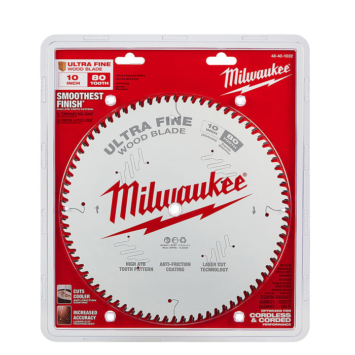 Milwaukee 10 in. 80T Ultra Fine Finish Circular Saw Blade